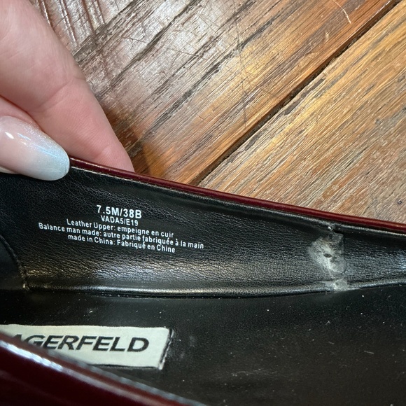 Karl Lagerfeld Paris Women’s Burgundy Patent Leather Ballet Flats Size 7.5 – KL - Picture 7 of 8